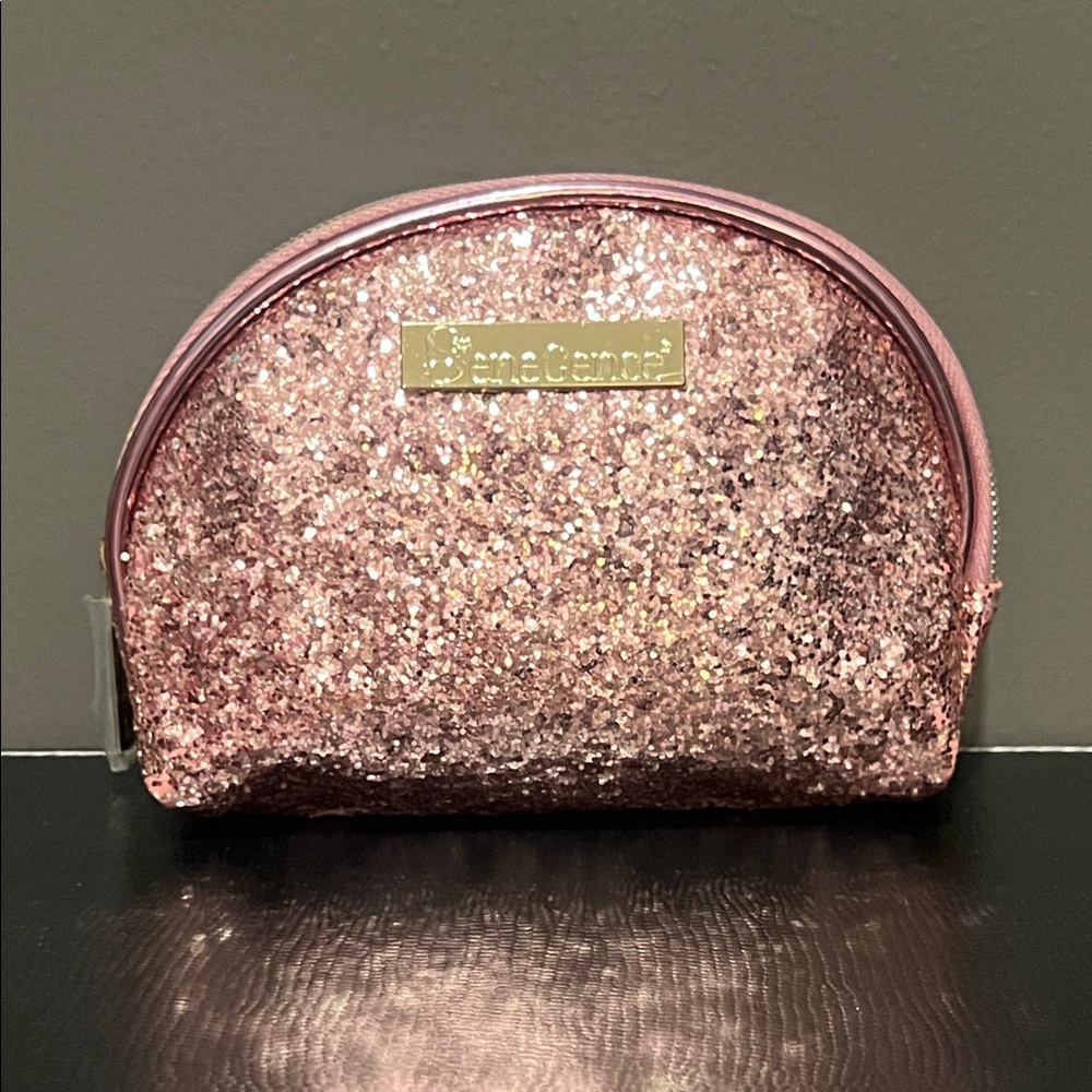 SeneGence Shimmering Pink & Gold Cosmetic Pouch